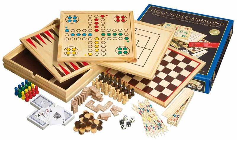 Houten spellen verzameling 10 Klassieke spellen The