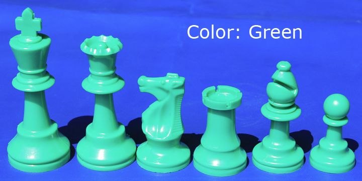Plastic Chess Pieces No: 6, KH 95 mm, Green